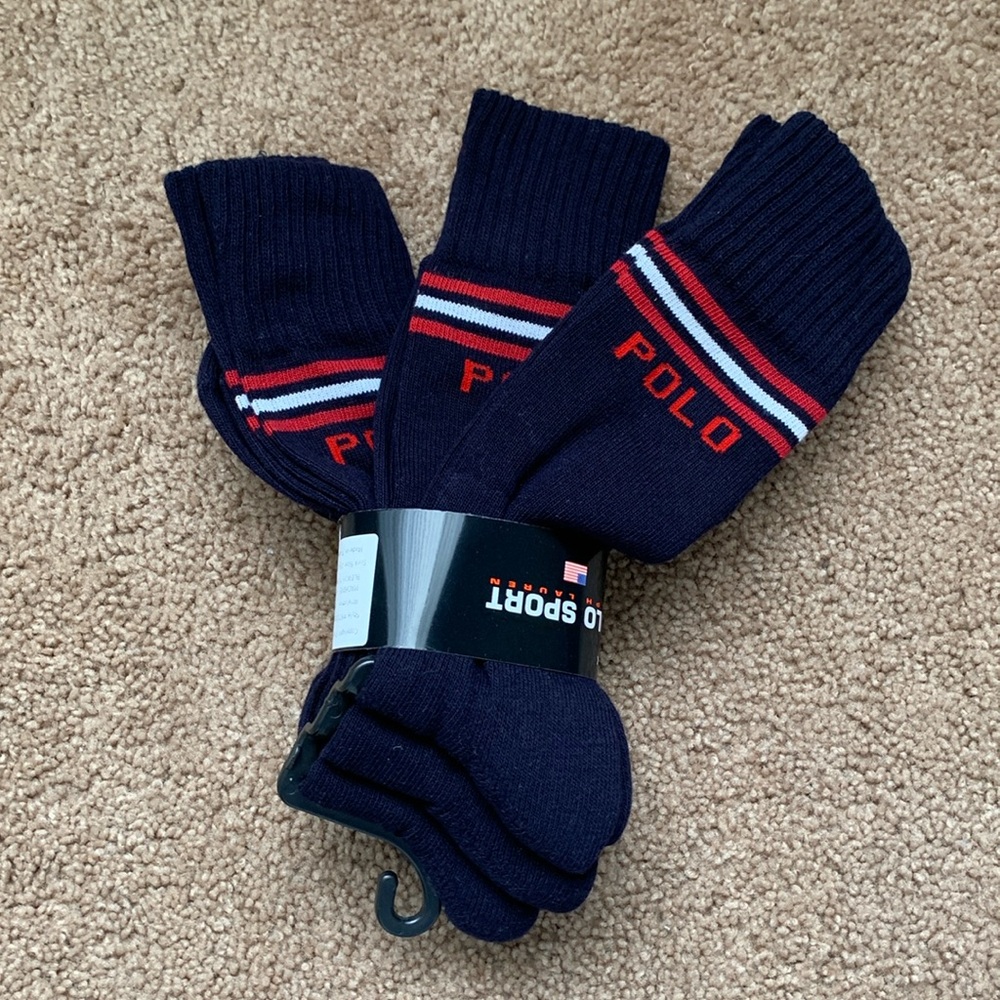 Polo Sport Ralph Lauren Crew Socks Men’s Sz 10-13